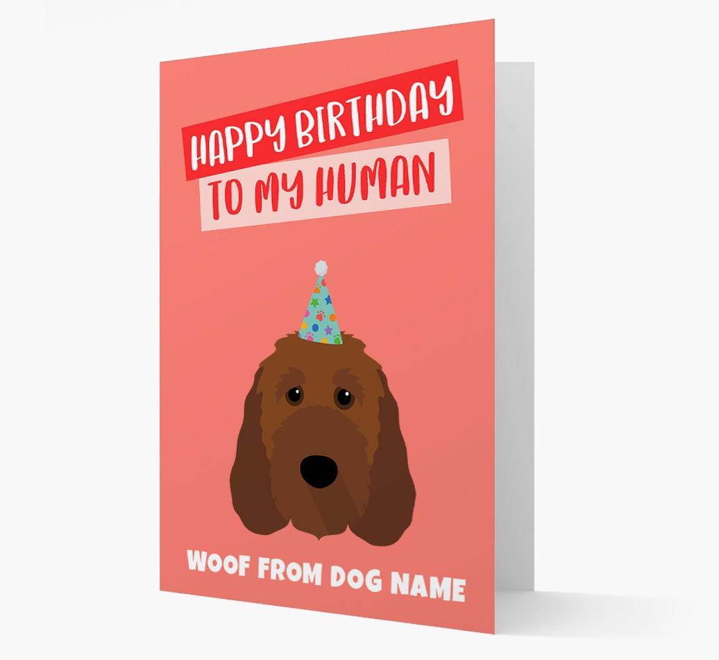 Personalized 'Happy Birthday To My Human' Card with {breedCommonName} Icon