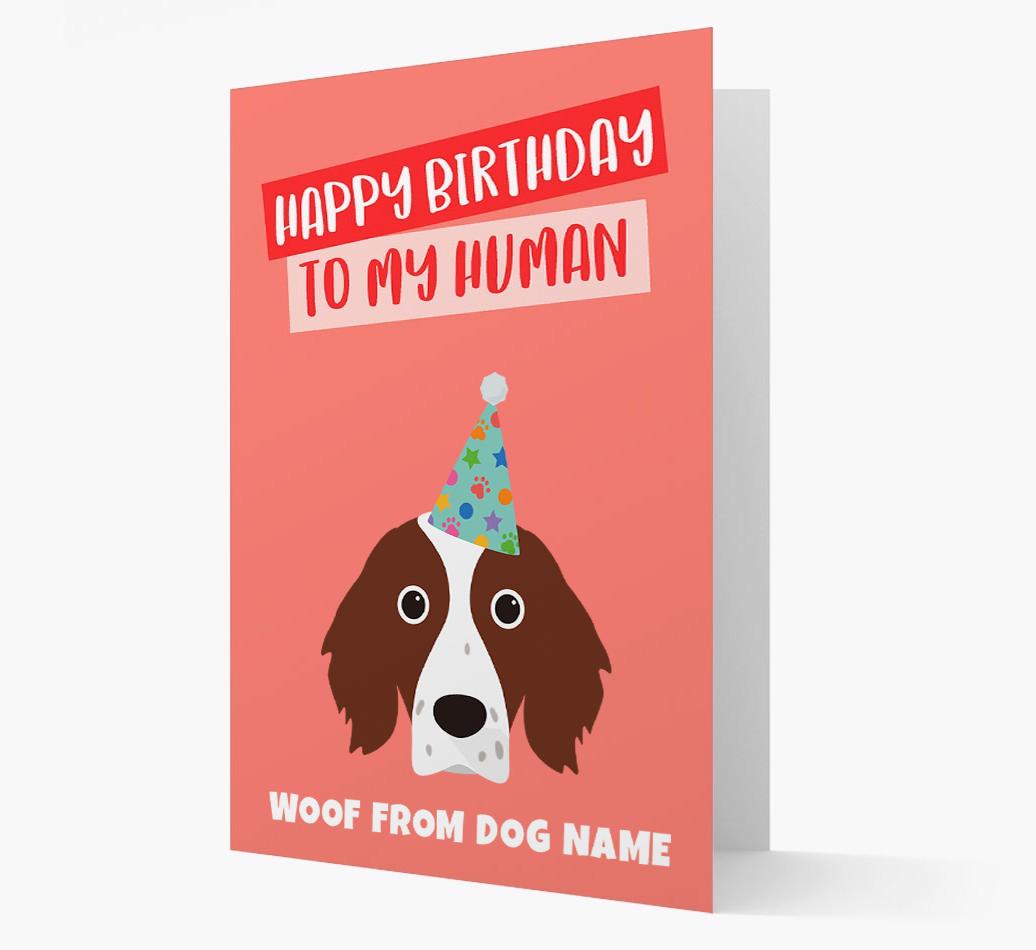 Personalized 'Happy Birthday To My Human' Card with {breedCommonName} Icon