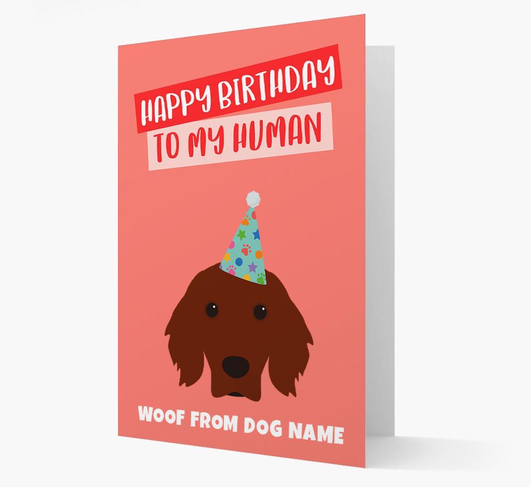Personalized 'Happy Birthday To My Human' Card with {breedCommonName} Icon