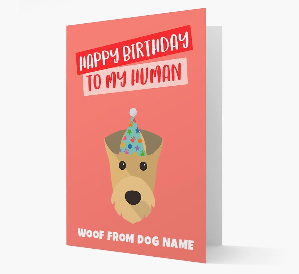 Personalized 'Happy Birthday To My Human' Card with {breedCommonName} Icon