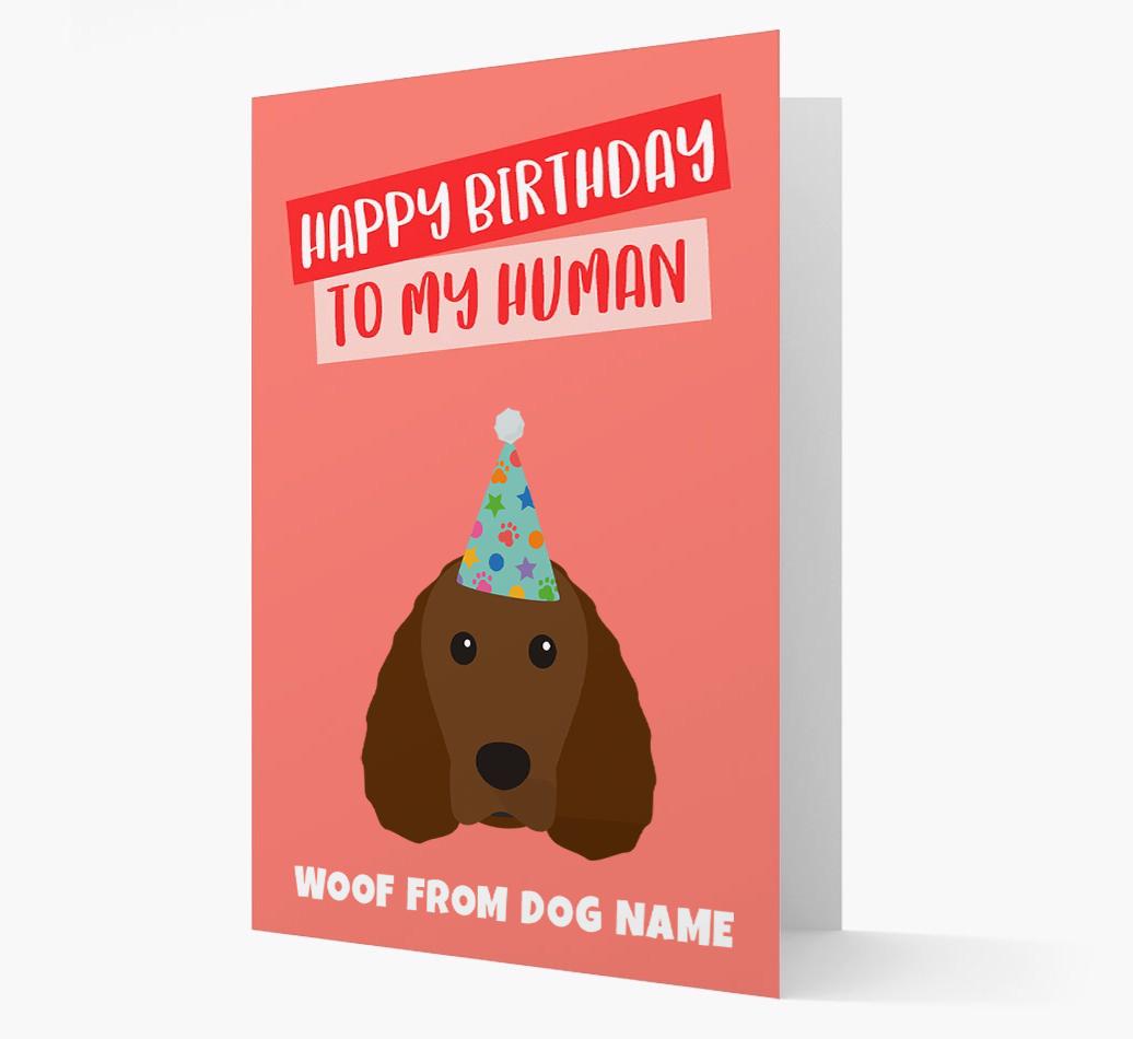 Personalized 'Happy Birthday To My Human' Card with {breedCommonName} Icon