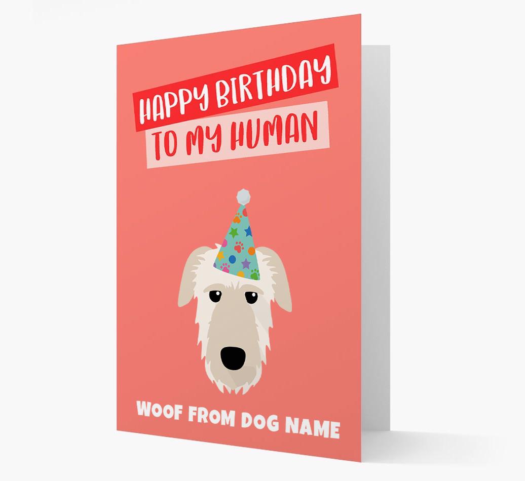 Personalized 'Happy Birthday To My Human' Card with {breedCommonName} Icon