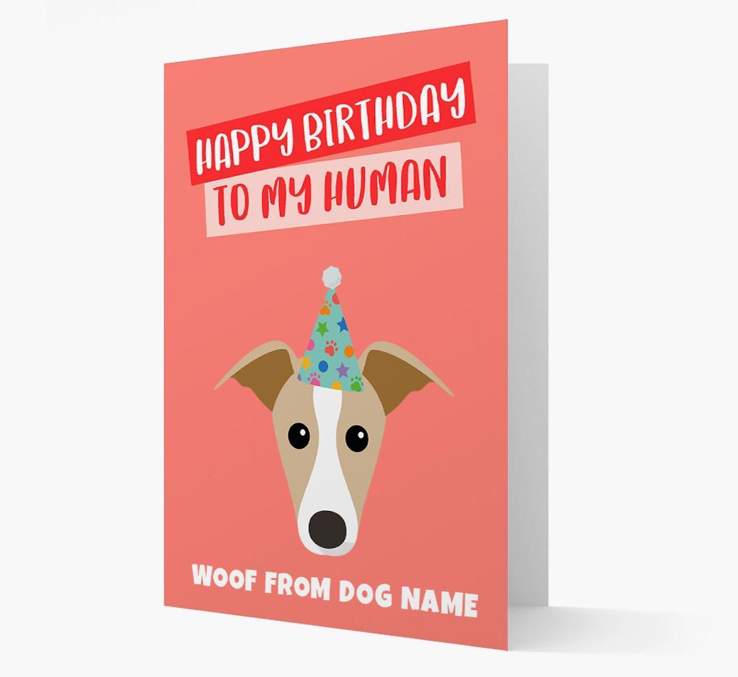 Personalized 'Happy Birthday To My Human' Card with {breedCommonName} Icon