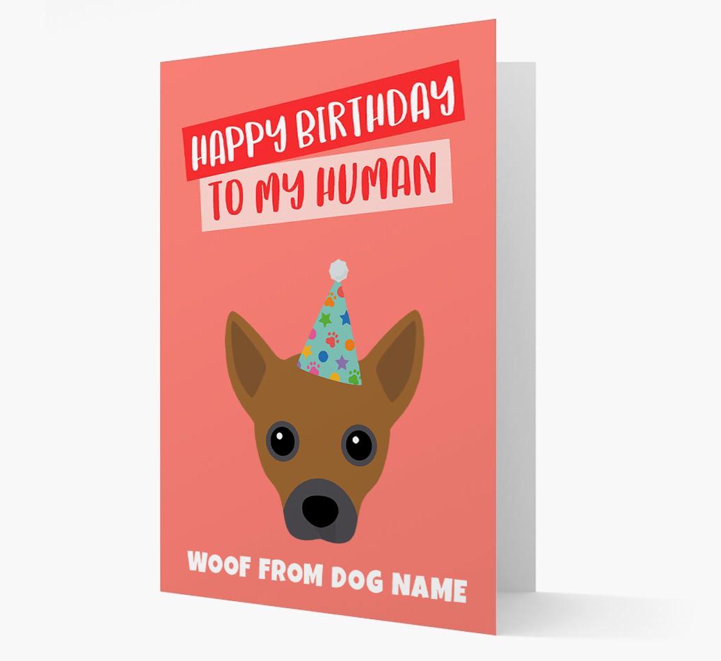 Personalized 'Happy Birthday To My Human' Card with {breedCommonName} Icon