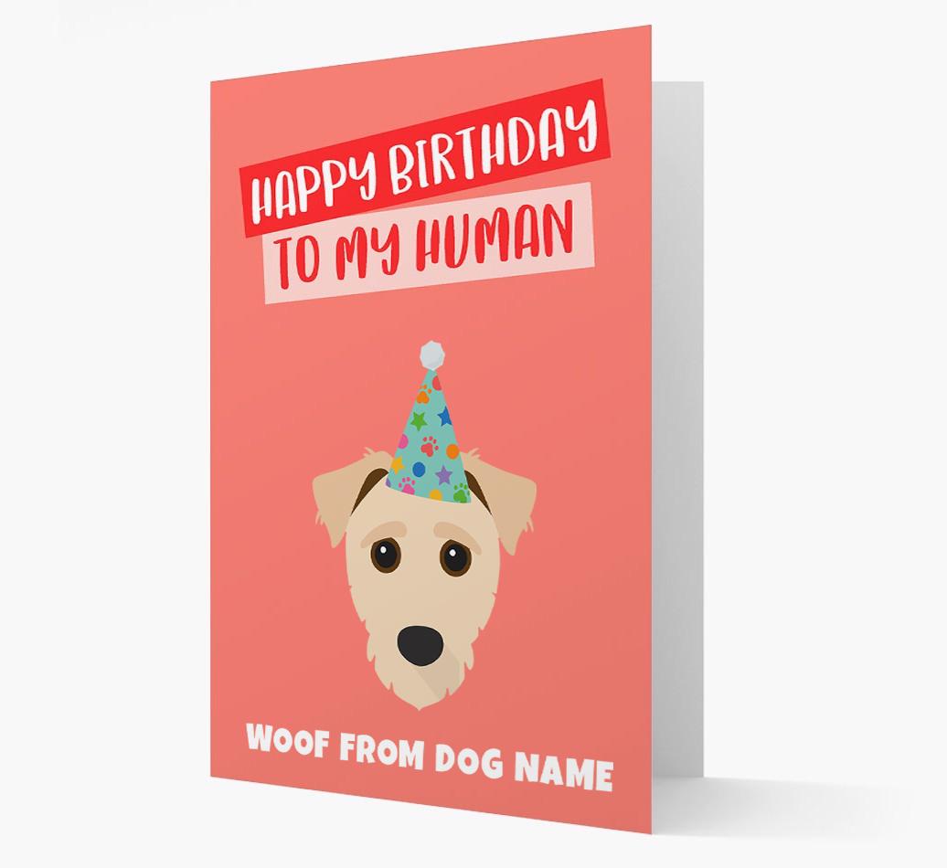 Personalized 'Happy Birthday To My Human' Card with {breedCommonName} Icon