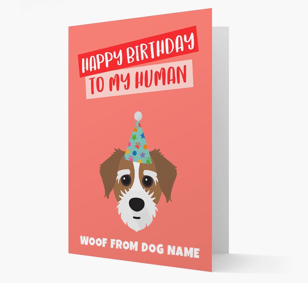 Personalized 'Happy Birthday To My Human' Card with {breedCommonName} Icon
