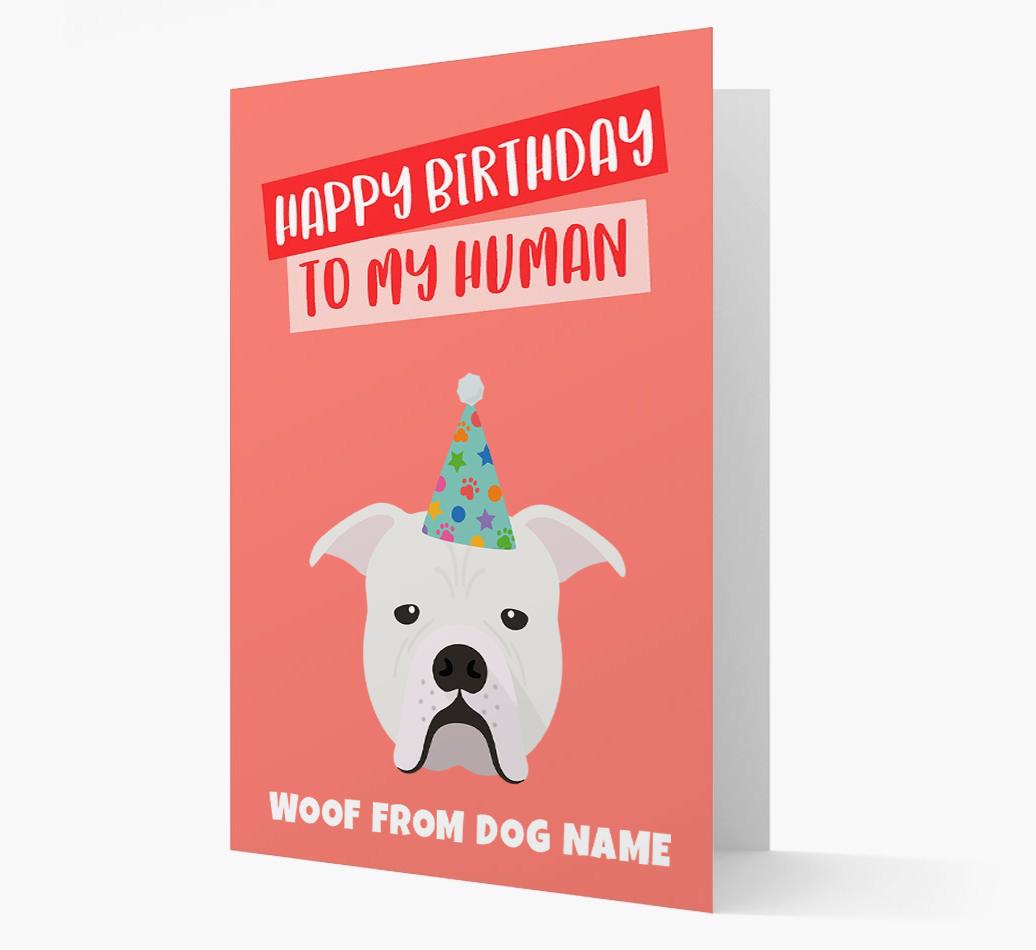 Personalized 'Happy Birthday To My Human' Card with {breedCommonName} Icon
