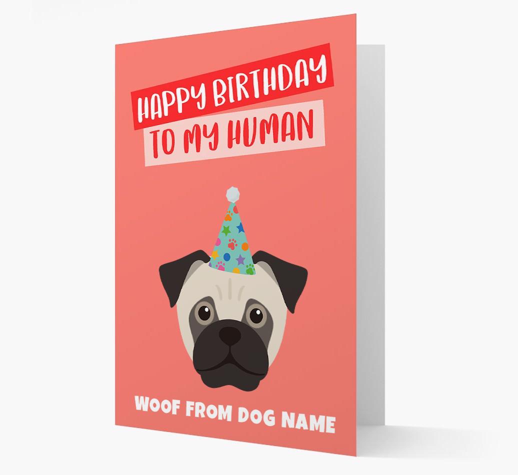 Personalized 'Happy Birthday To My Human' Card with {breedCommonName} Icon