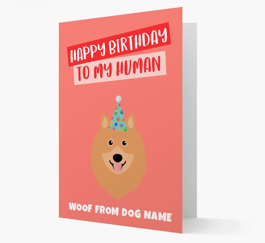 Personalized 'Happy Birthday To My Human' Card with {breedCommonName} Icon