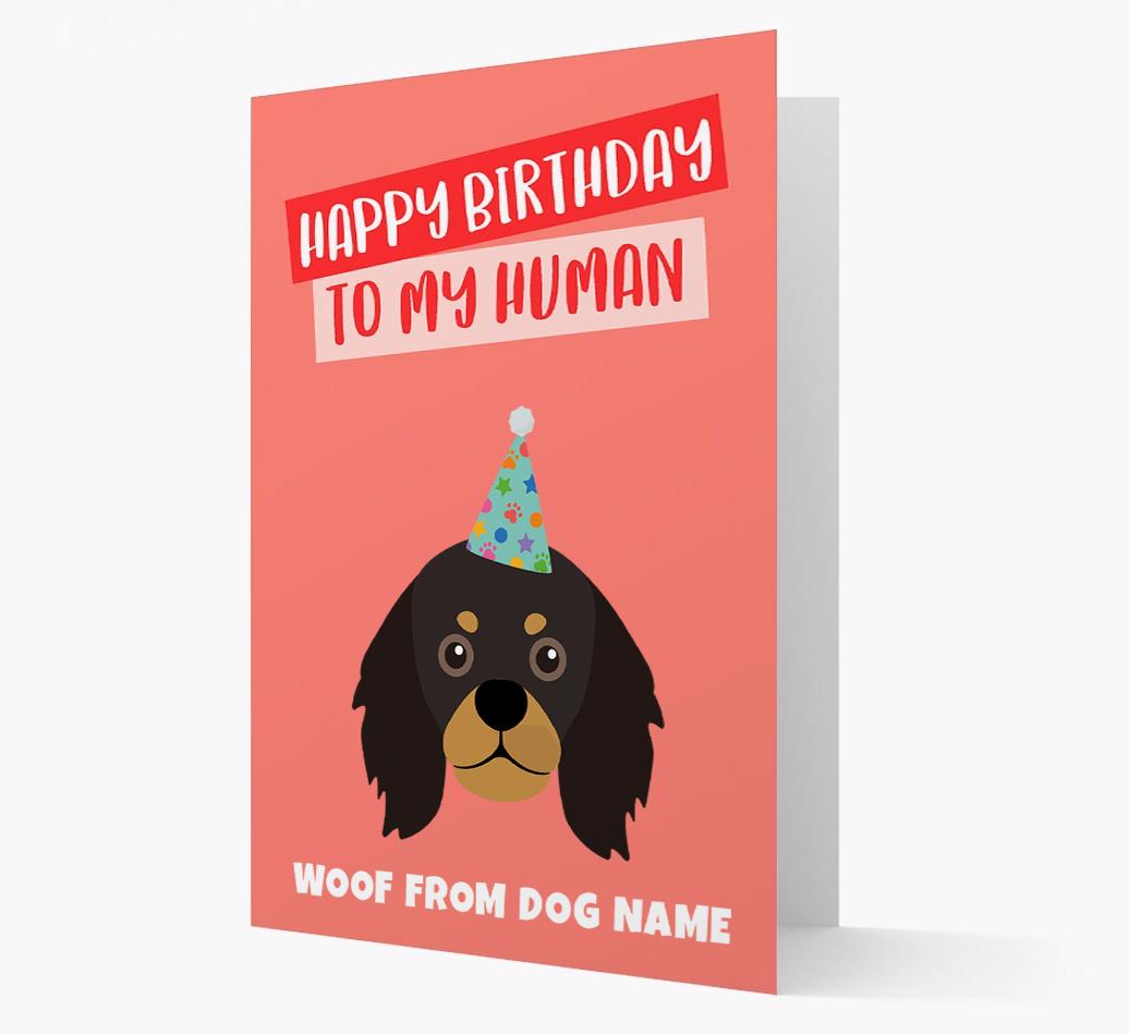Personalized 'Happy Birthday To My Human' Card with {breedCommonName} Icon