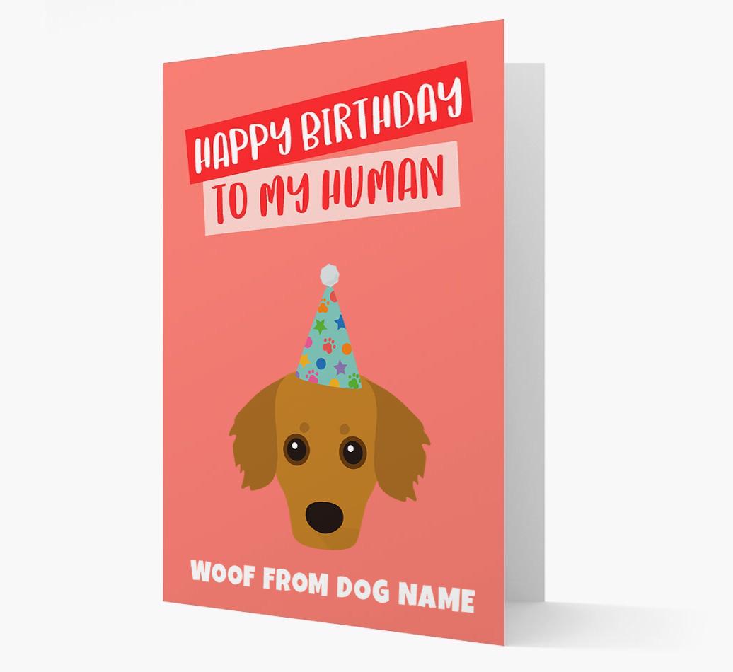 Personalized 'Happy Birthday To My Human' Card with {breedCommonName} Icon