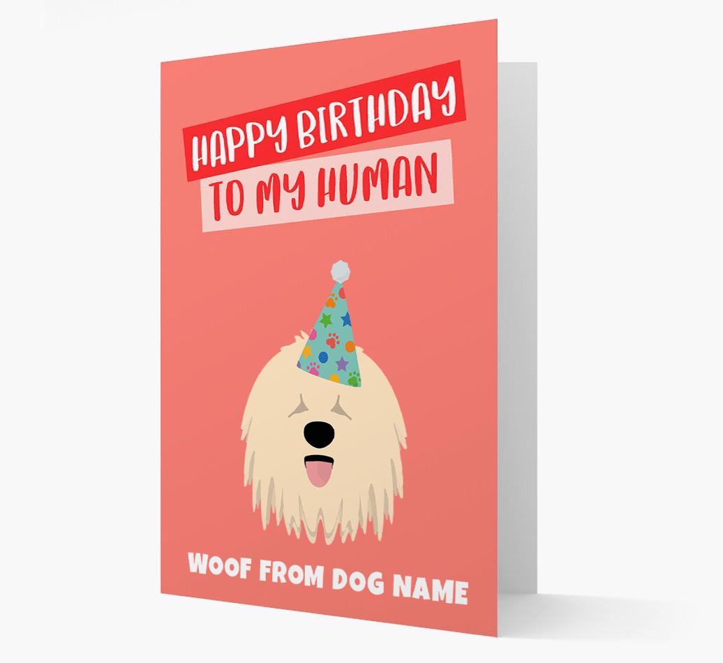 Personalized 'Happy Birthday To My Human' Card with {breedCommonName} Icon