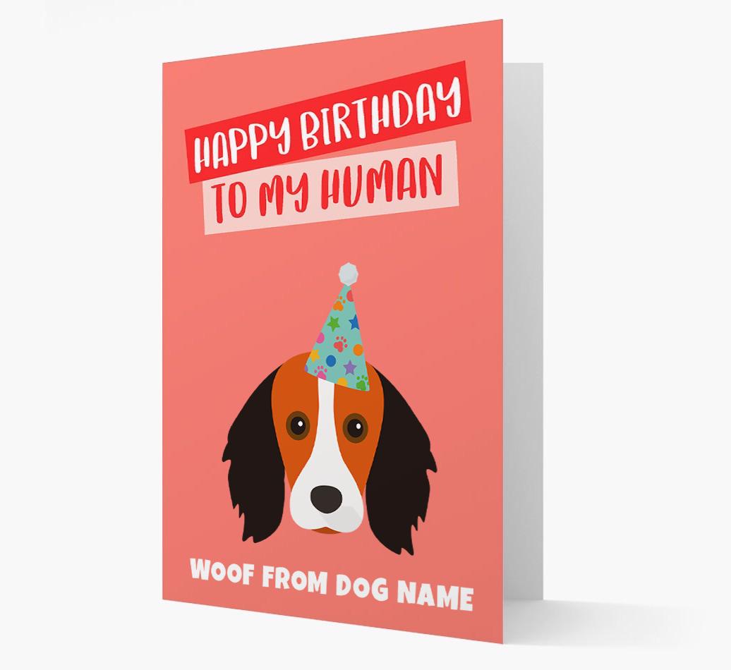 Personalized 'Happy Birthday To My Human' Card with {breedCommonName} Icon