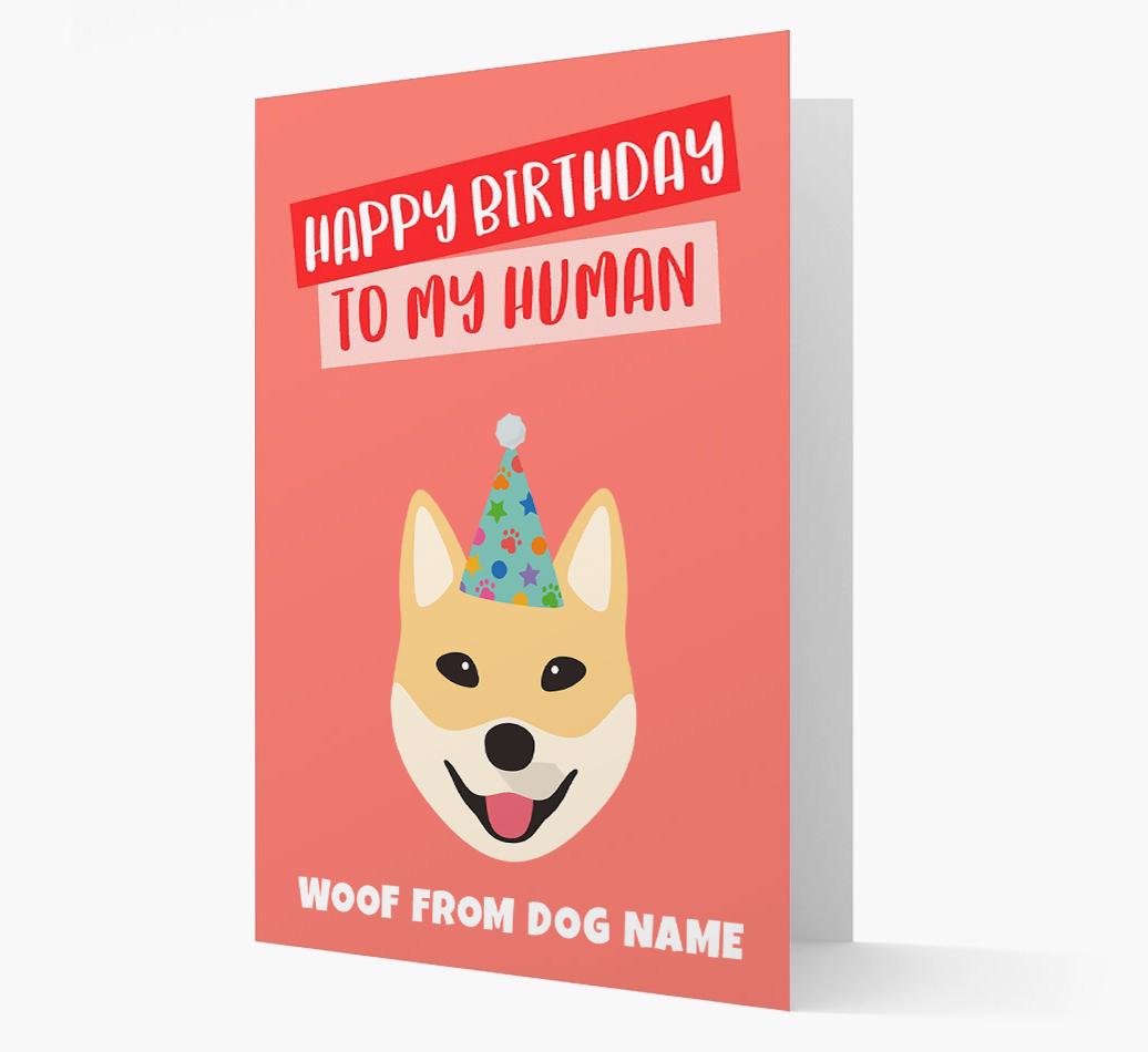 Personalized 'Happy Birthday To My Human' Card with {breedCommonName} Icon