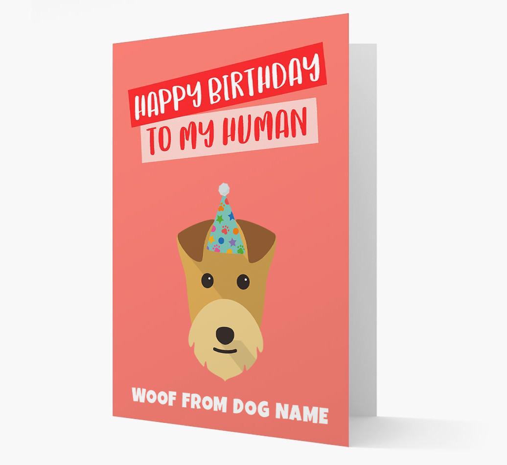 Personalized 'Happy Birthday To My Human' Card with {breedCommonName} Icon