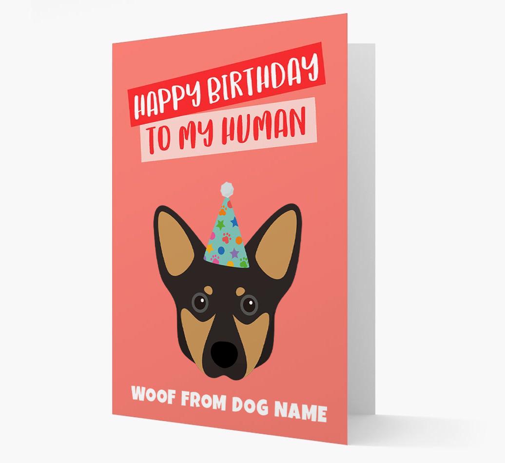 Personalized 'Happy Birthday To My Human' Card with {breedCommonName} Icon