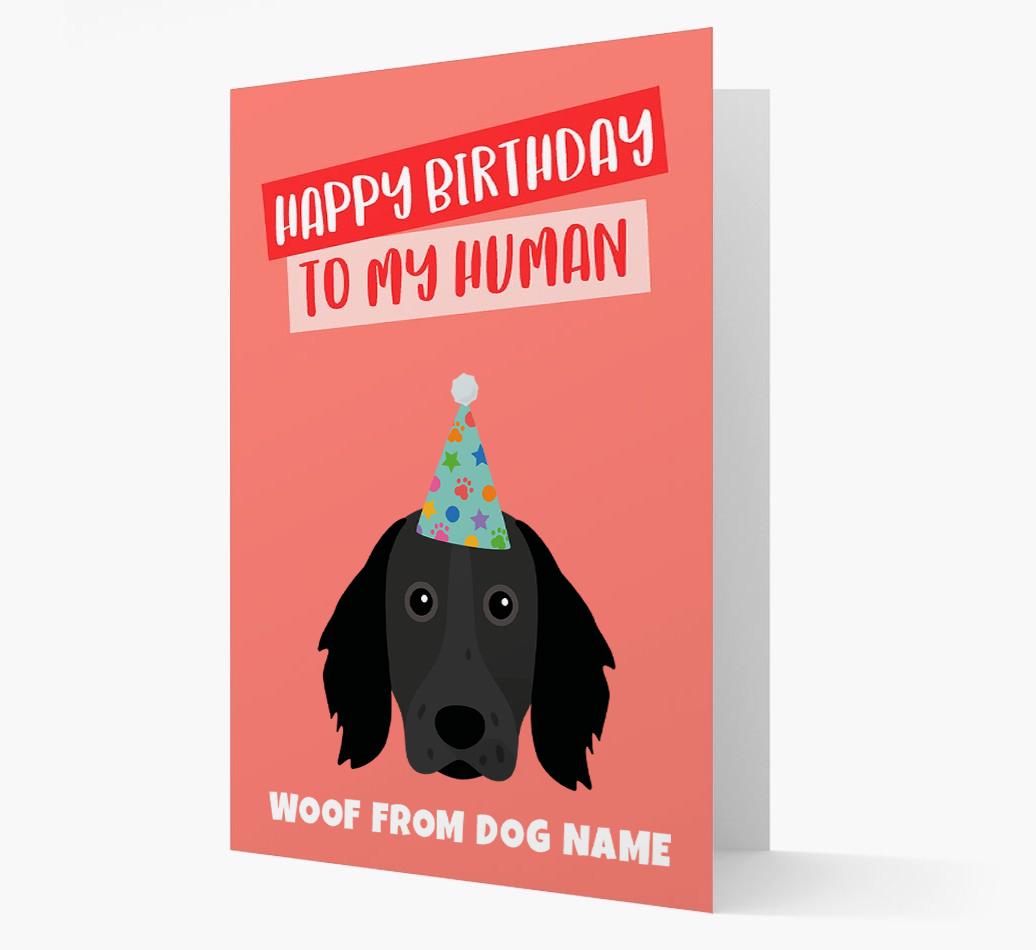 Personalized 'Happy Birthday To My Human' Card with {breedCommonName} Icon