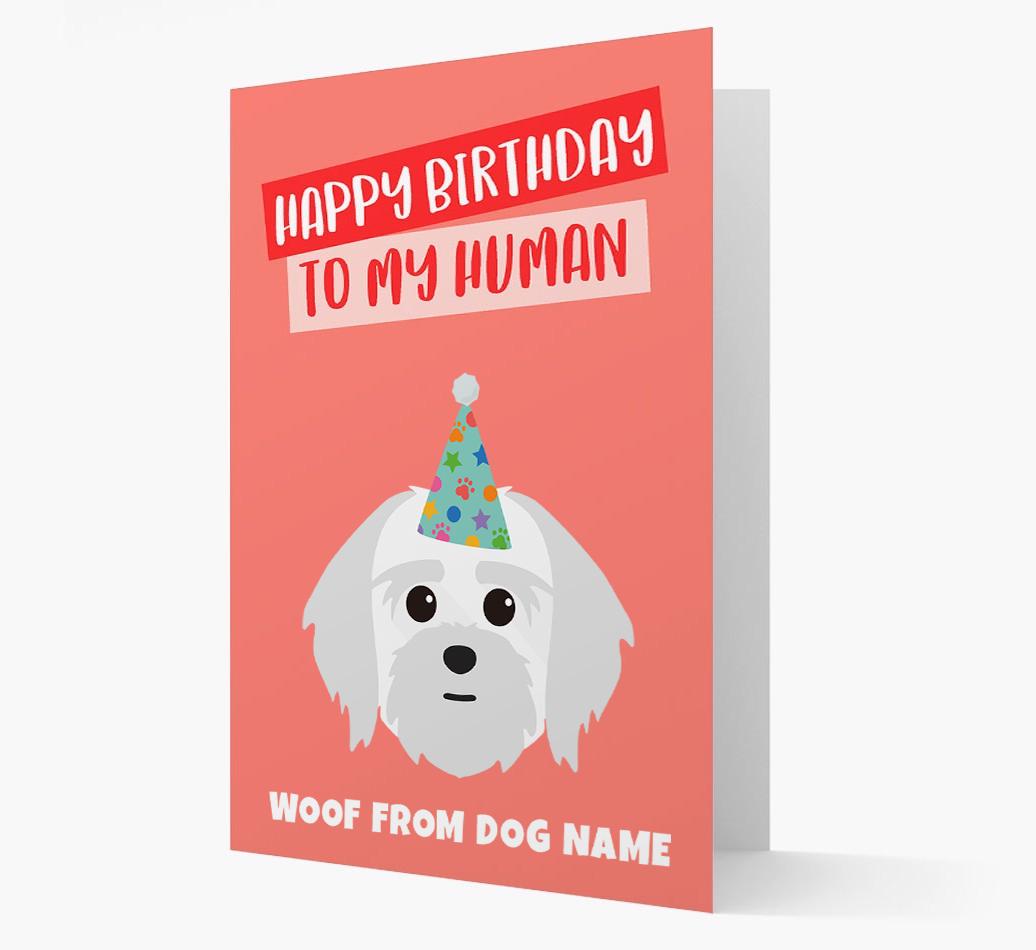Personalized 'Happy Birthday To My Human' Card with {breedCommonName} Icon