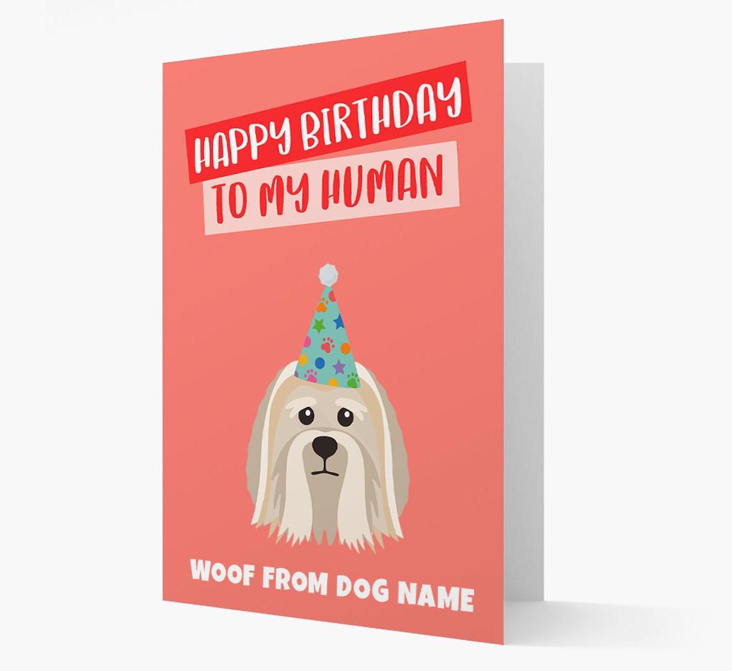 Personalized 'Happy Birthday To My Human' Card with {breedCommonName} Icon