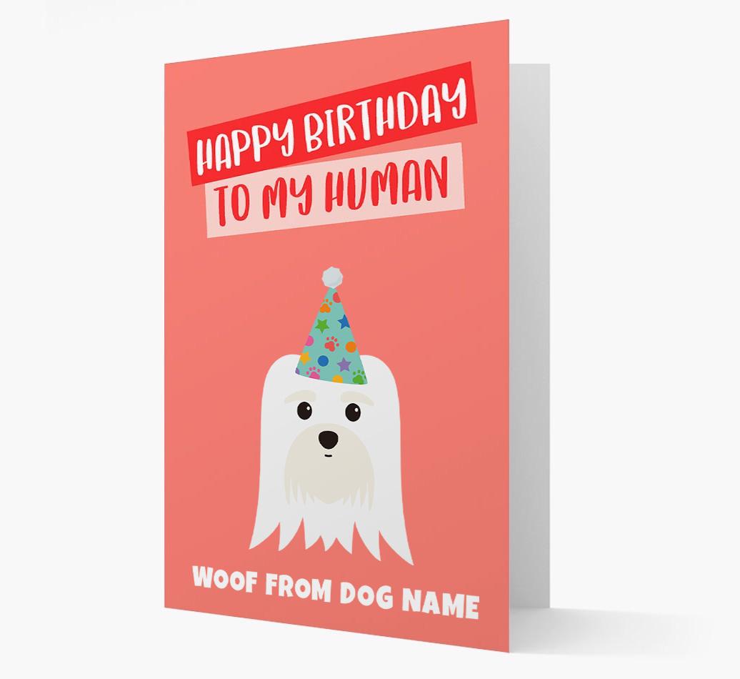 Personalized 'Happy Birthday To My Human' Card with {breedCommonName} Icon