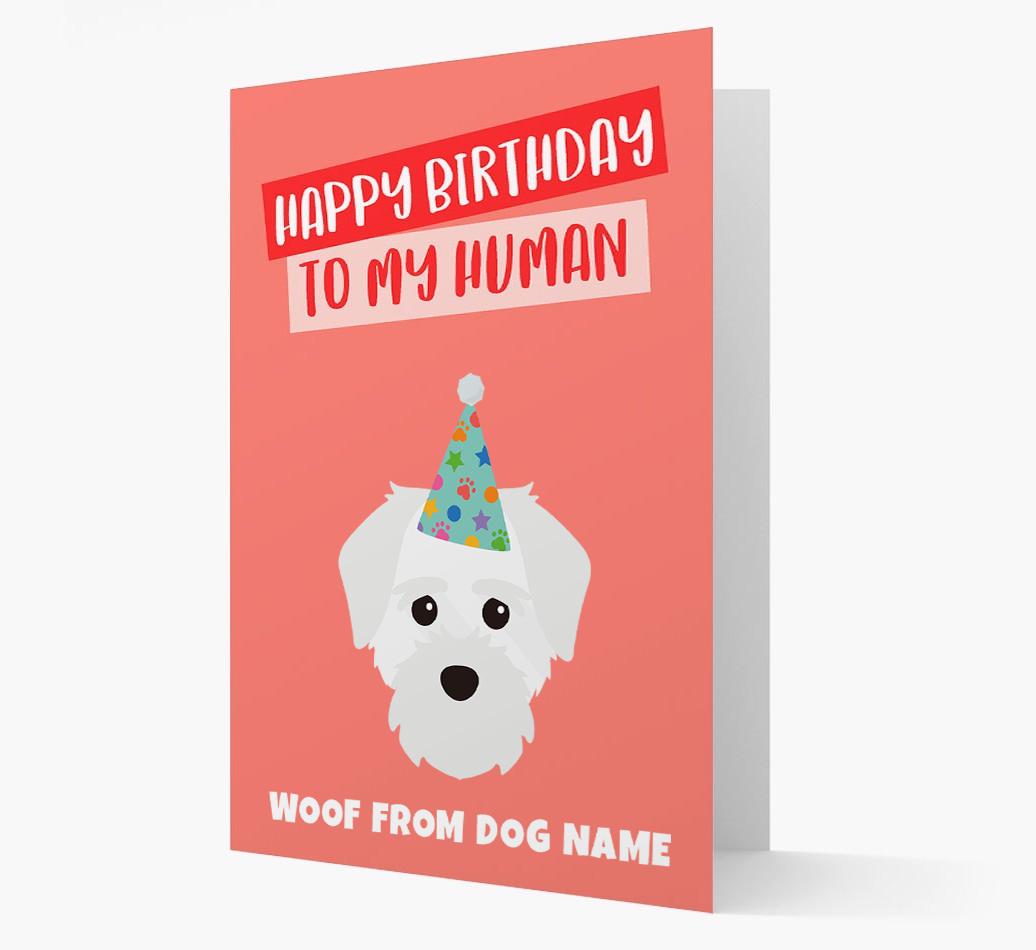 Personalized 'Happy Birthday To My Human' Card with {breedCommonName} Icon