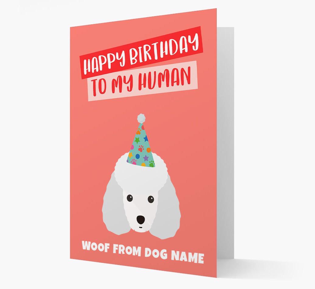Personalized 'Happy Birthday To My Human' Card with {breedCommonName} Icon