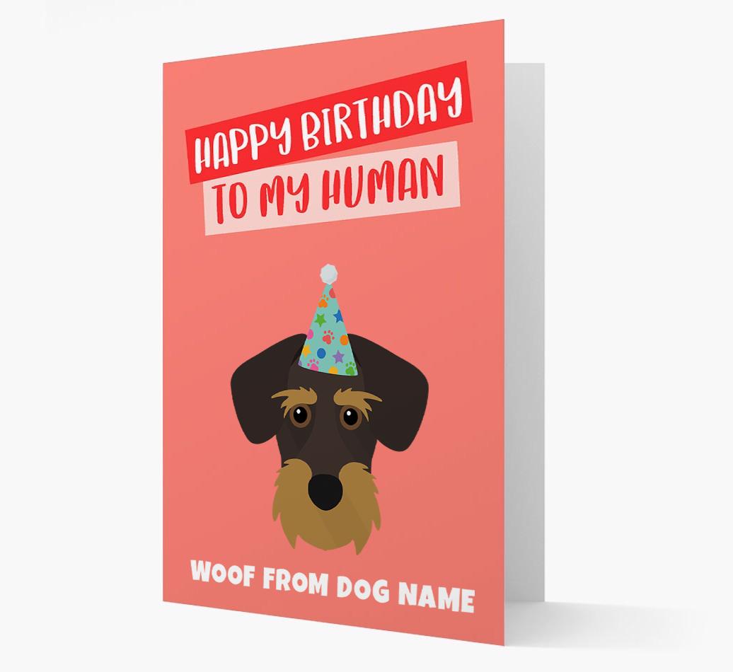 Personalized 'Happy Birthday To My Human' Card with {breedCommonName} Icon