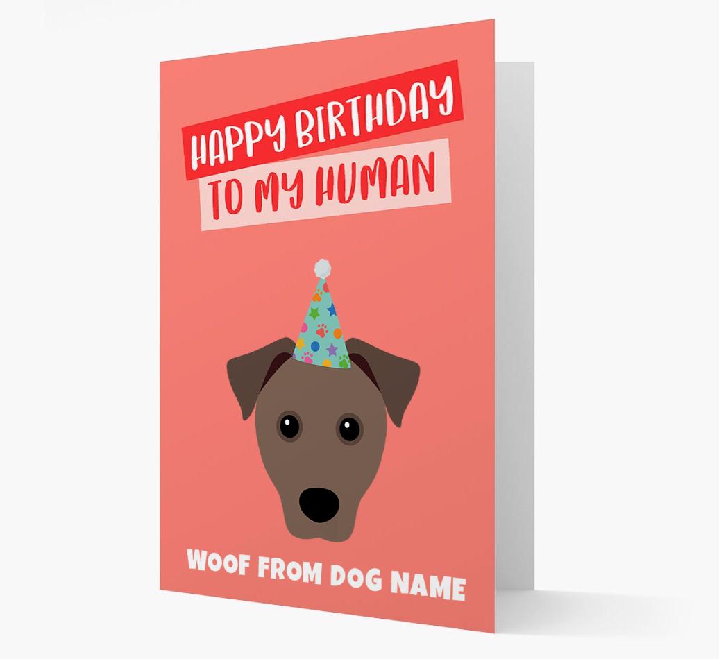 Personalized 'Happy Birthday To My Human' Card with {breedCommonName} Icon