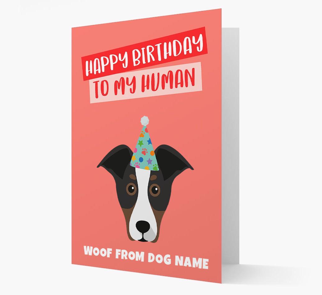 Personalized 'Happy Birthday To My Human' Card with {breedCommonName} Icon