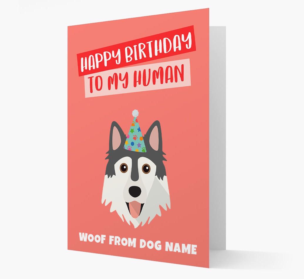 Personalized 'Happy Birthday To My Human' Card with {breedCommonName} Icon