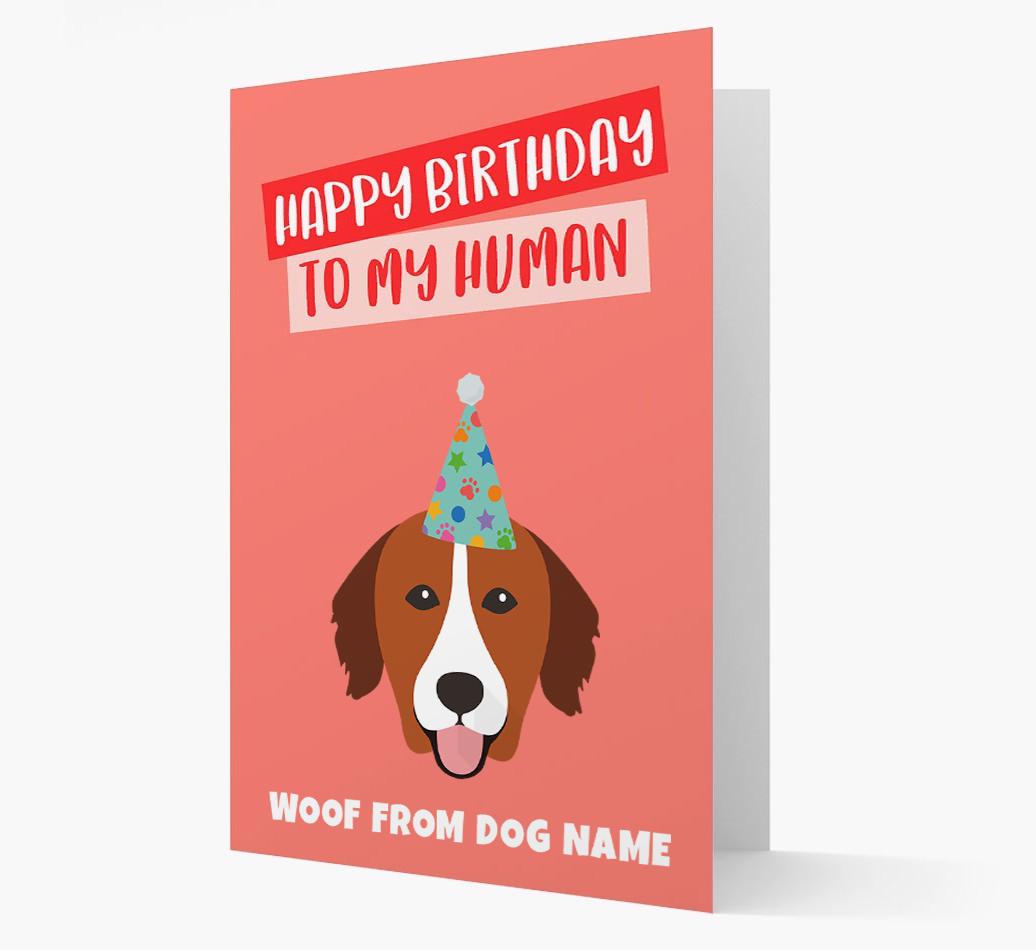 Personalized 'Happy Birthday To My Human' Card with {breedCommonName} Icon