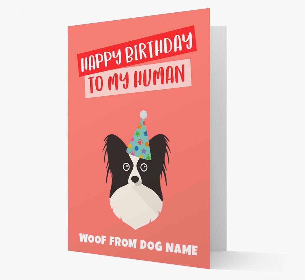 Personalized 'Happy Birthday To My Human' Card with {breedCommonName} Icon