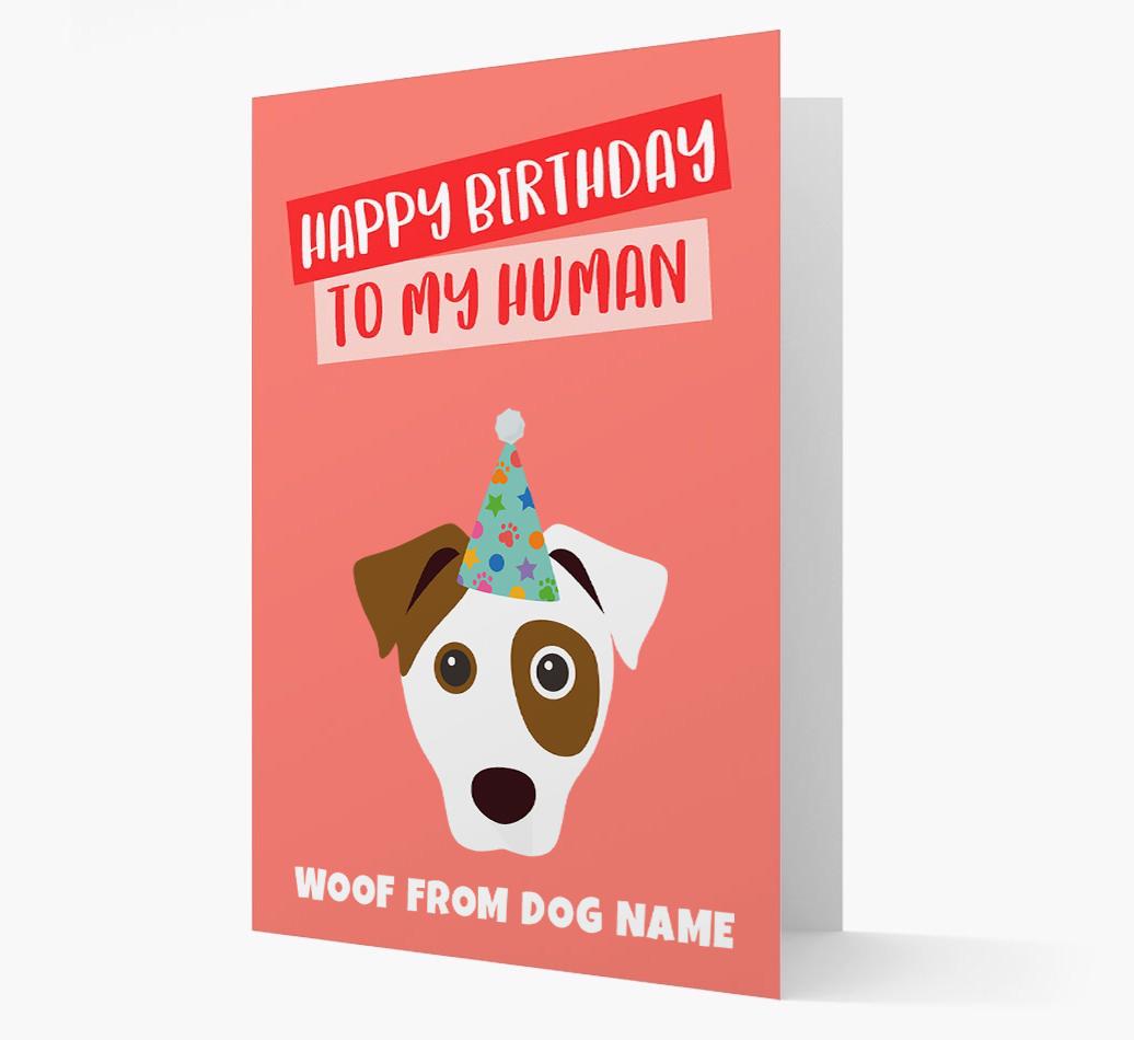 Personalized 'Happy Birthday To My Human' Card with {breedCommonName} Icon