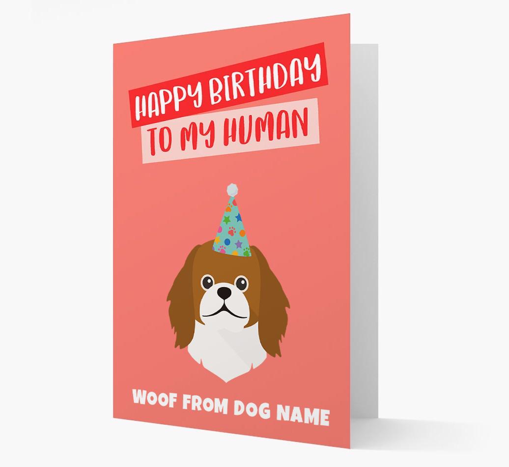 Personalized 'Happy Birthday To My Human' Card with {breedCommonName} Icon