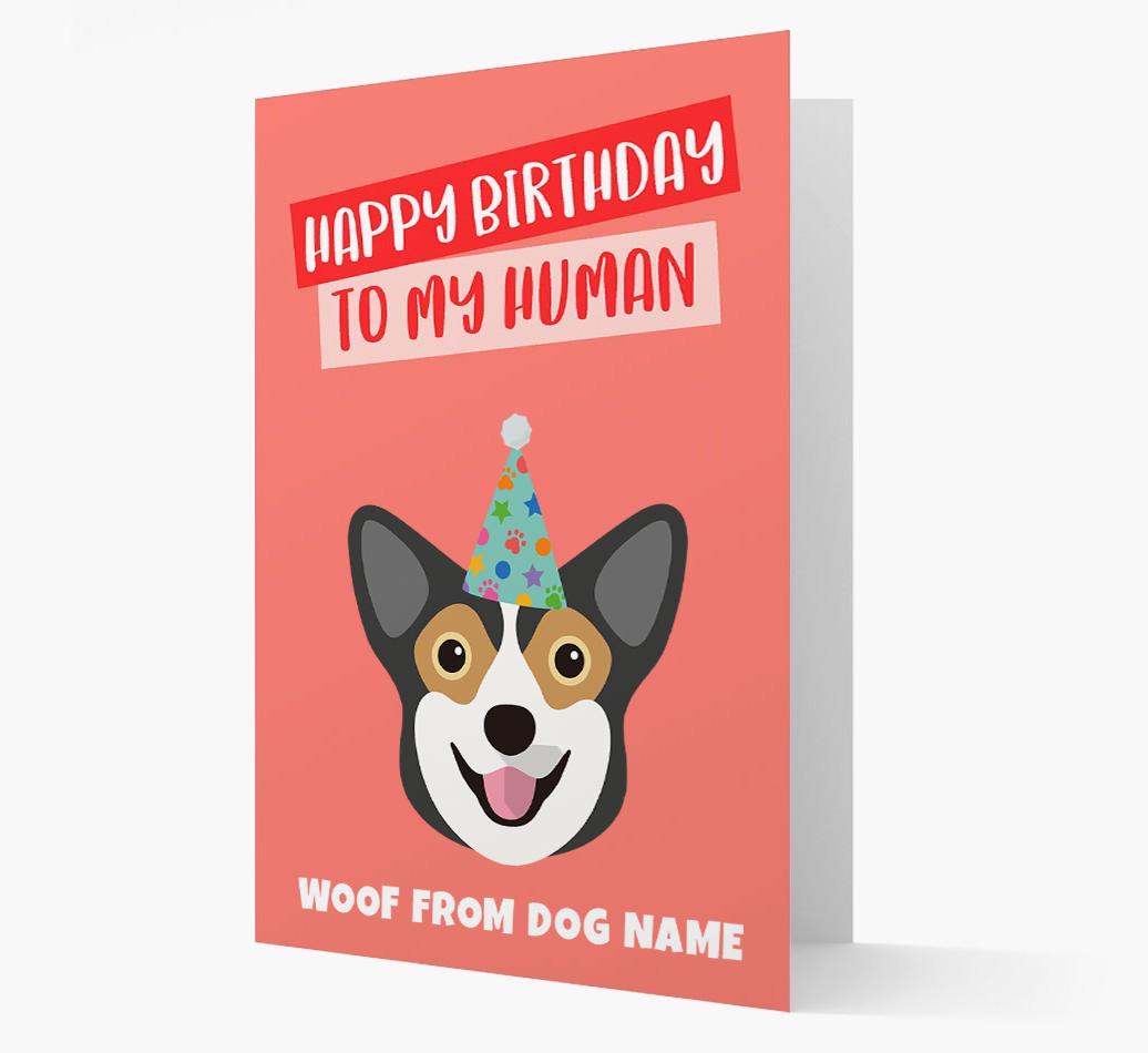 Personalized 'Happy Birthday To My Human' Card with {breedCommonName} Icon