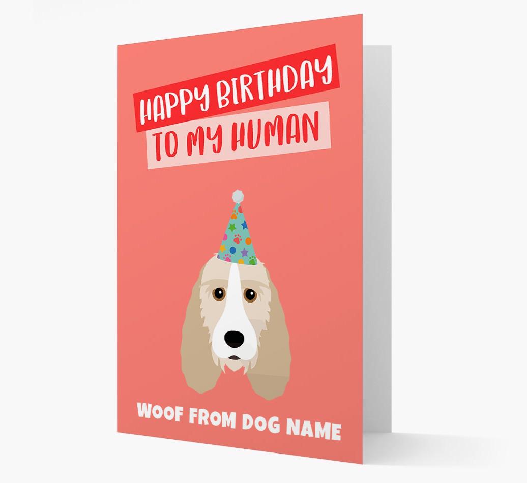 Personalized 'Happy Birthday To My Human' Card with {breedCommonName} Icon