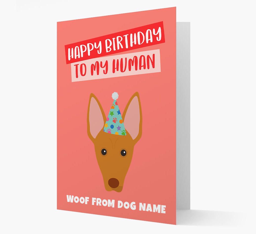 Personalised 'Happy Birthday To My Human' Card with {breedCommonName} Icon