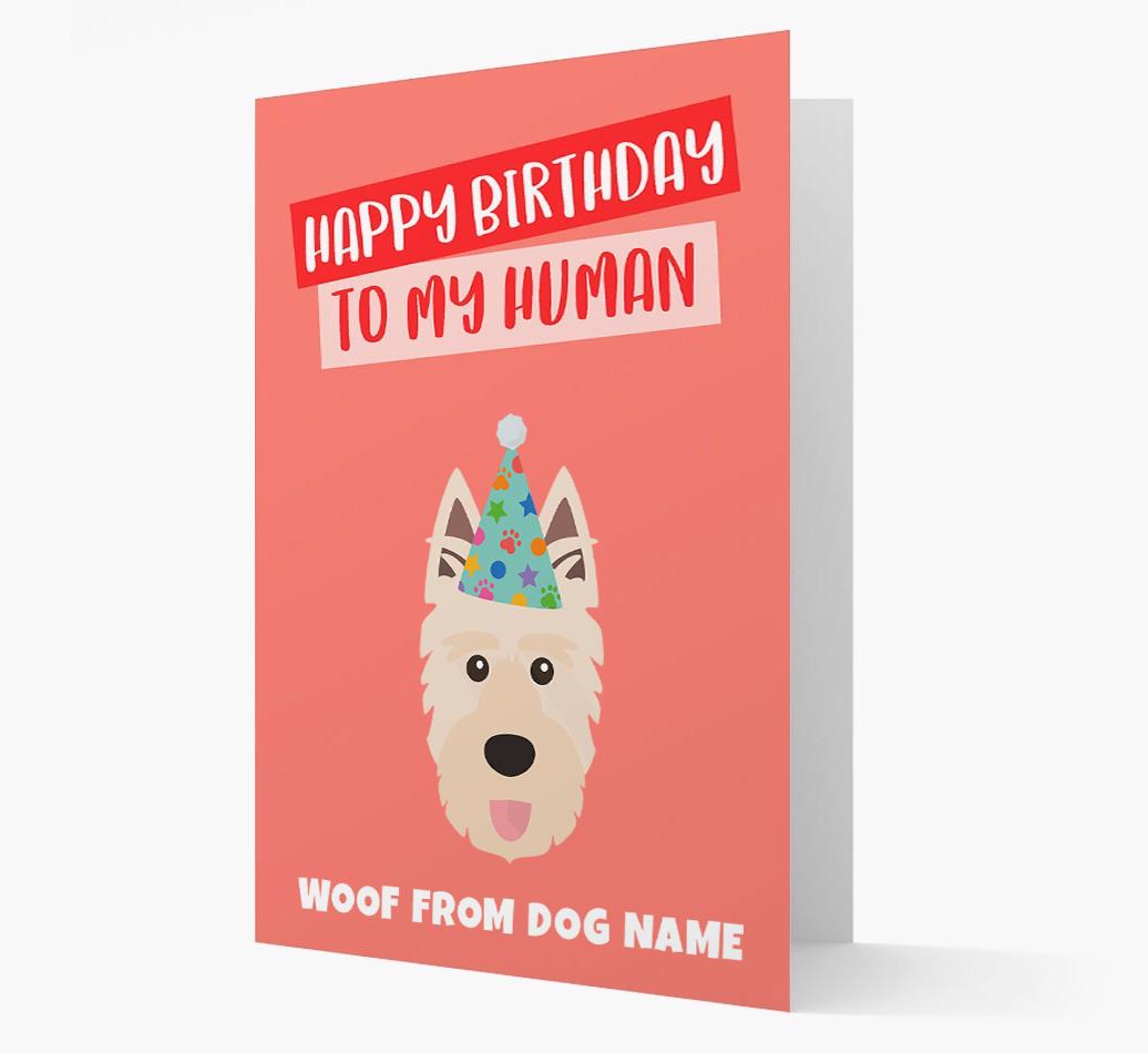 Personalized 'Happy Birthday To My Human' Card with {breedCommonName} Icon
