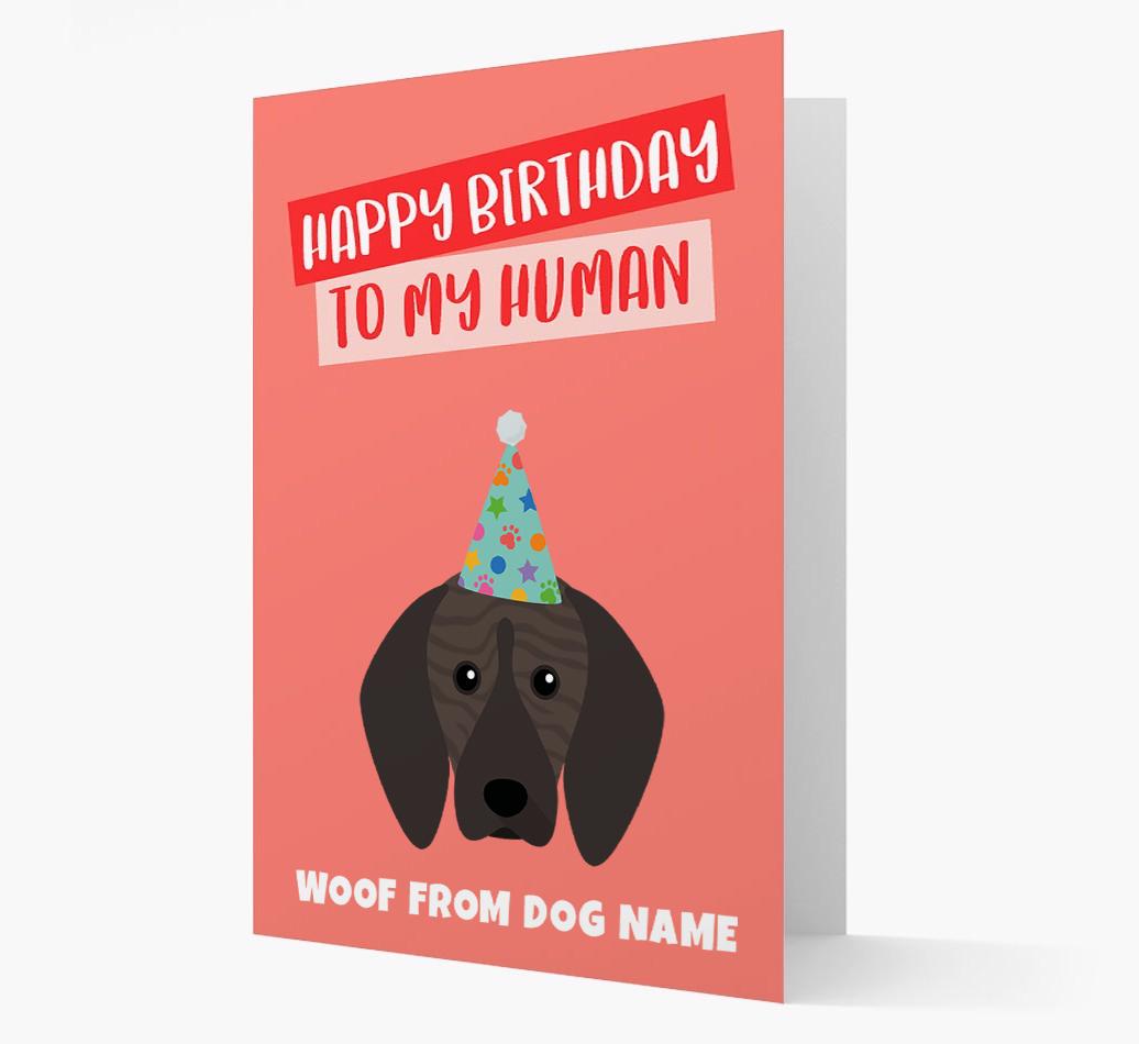 Personalized 'Happy Birthday To My Human' Card with {breedCommonName} Icon