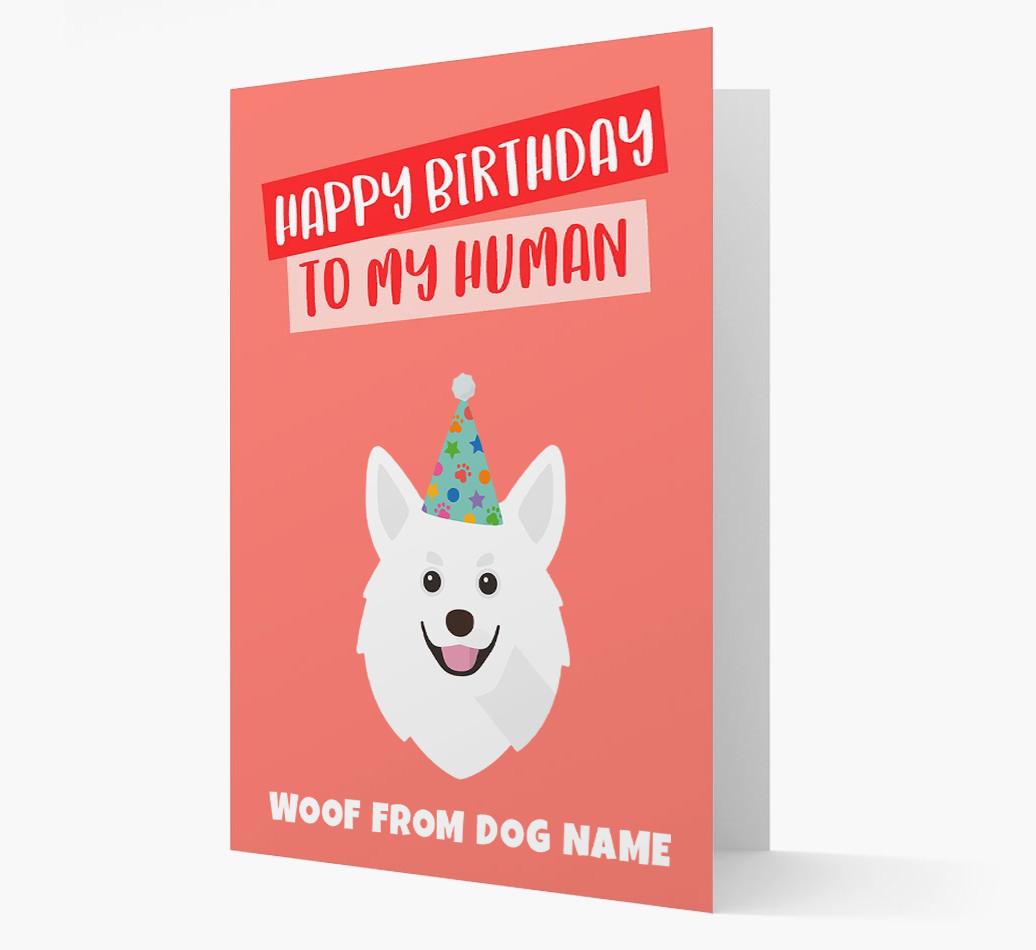 Personalized 'Happy Birthday To My Human' Card with {breedCommonName} Icon