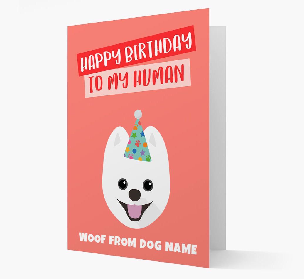 Personalized 'Happy Birthday To My Human' Card with {breedCommonName} Icon