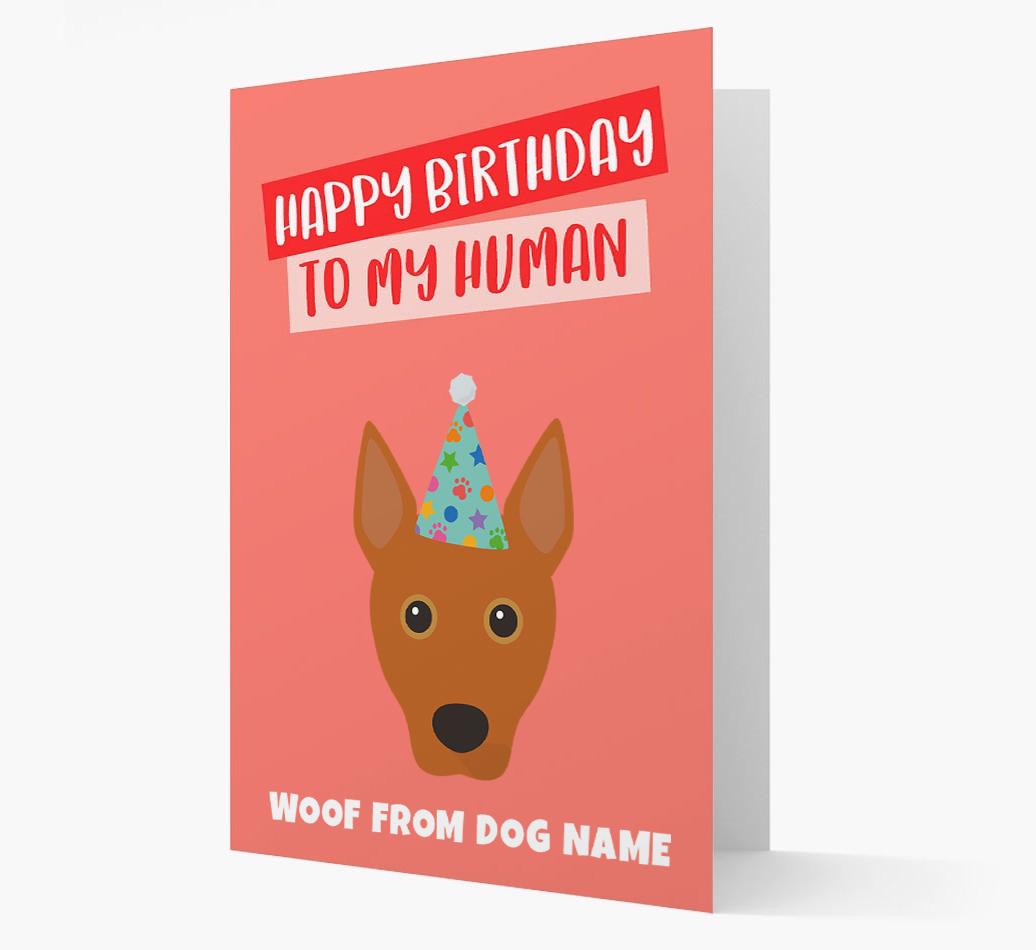 Personalized 'Happy Birthday To My Human' Card with {breedCommonName} Icon