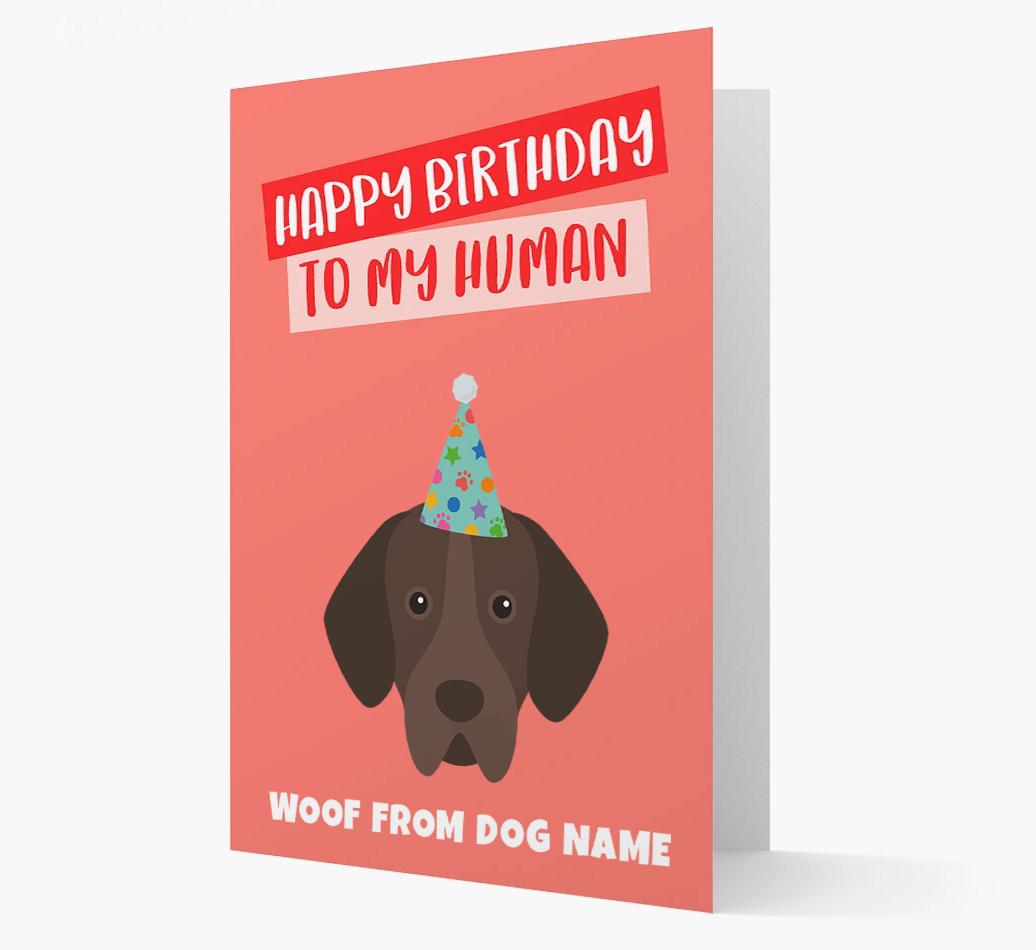 Personalized 'Happy Birthday To My Human' Card with {breedCommonName} Icon