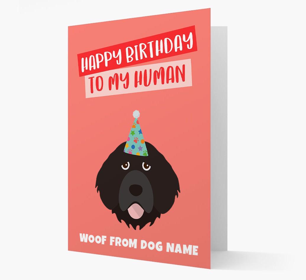 Personalized 'Happy Birthday To My Human' Card with {breedCommonName} Icon