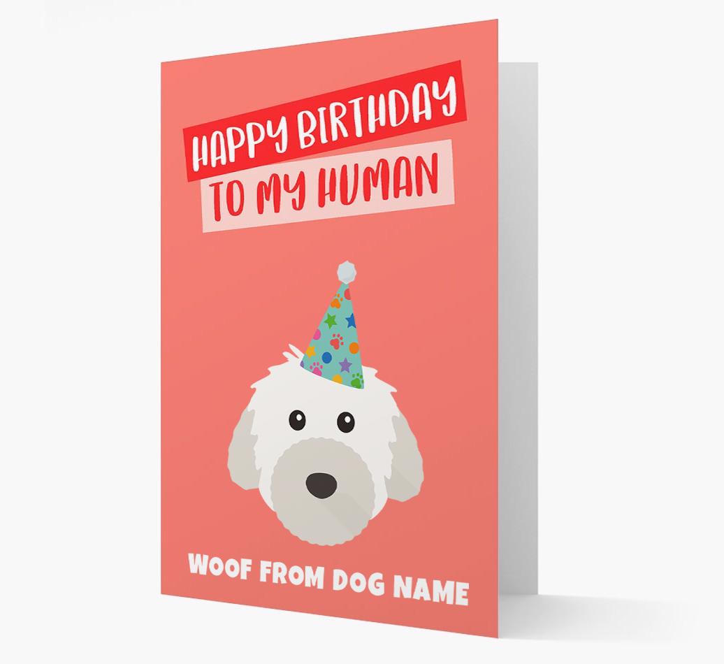 Personalized 'Happy Birthday To My Human' Card with {breedCommonName} Icon