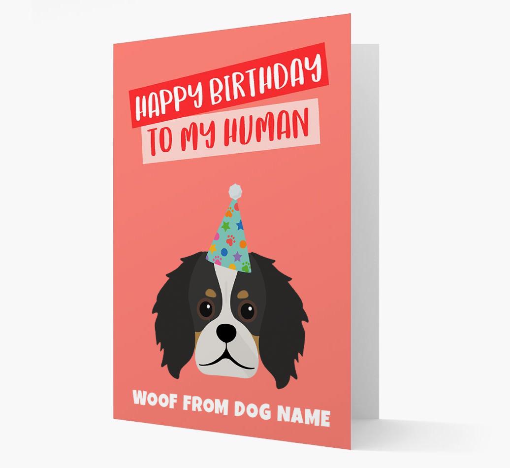 Personalized 'Happy Birthday To My Human' Card with {breedCommonName} Icon