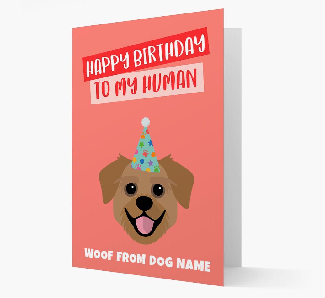 Personalized 'Happy Birthday To My Human' Card with {breedCommonName} Icon