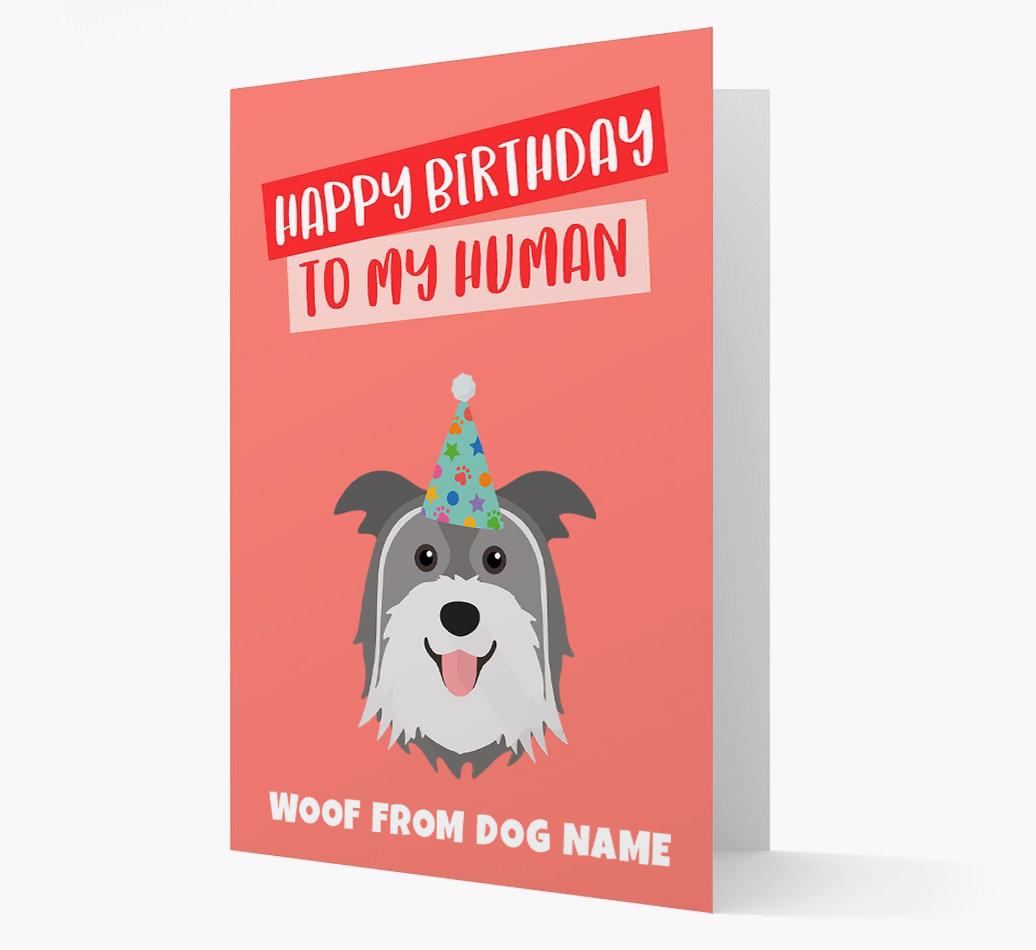Personalized 'Happy Birthday To My Human' Card with {breedCommonName} Icon