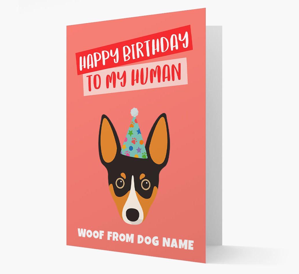 Personalized 'Happy Birthday To My Human' Card with {breedCommonName} Icon