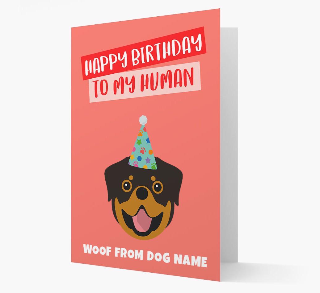 Personalized 'Happy Birthday To My Human' Card with {breedCommonName} Icon